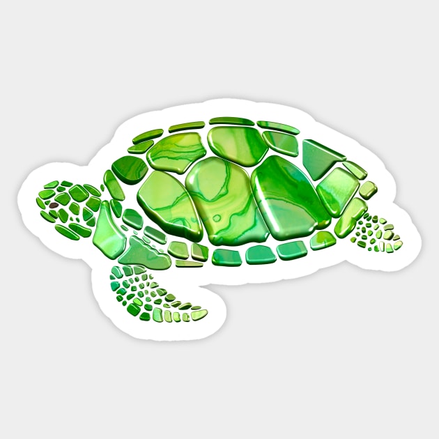 Green Marble Tortoise Sticker by KeeganCreations